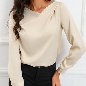 Asymmetrical Neckline Blouse